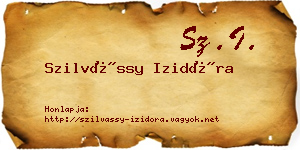 Szilvássy Izidóra névjegykártya
